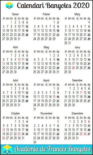 Calendari Banyoles 2020