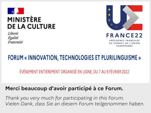 Forum Innovation, Technologies et Plurilinguisme
