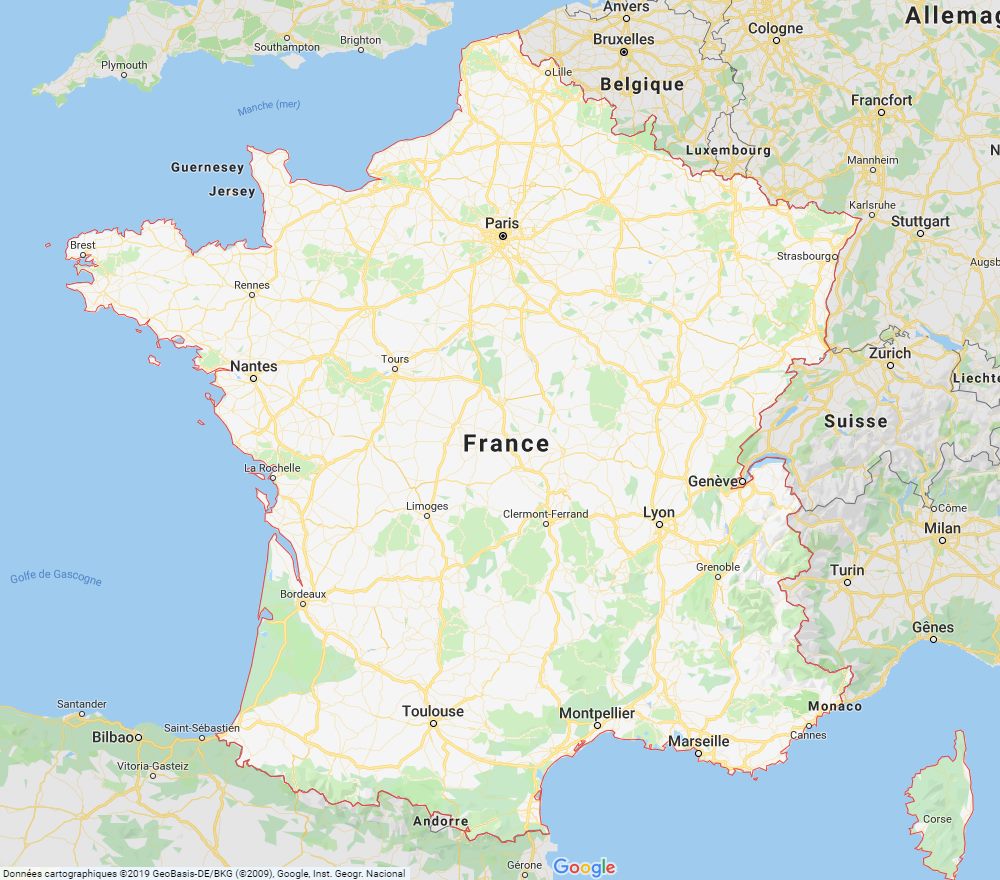Viatges en el mapa de França
